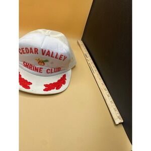 Vintage Cedar Valley Shrine Club Snapback Trucker Cap White OS Mesh Back